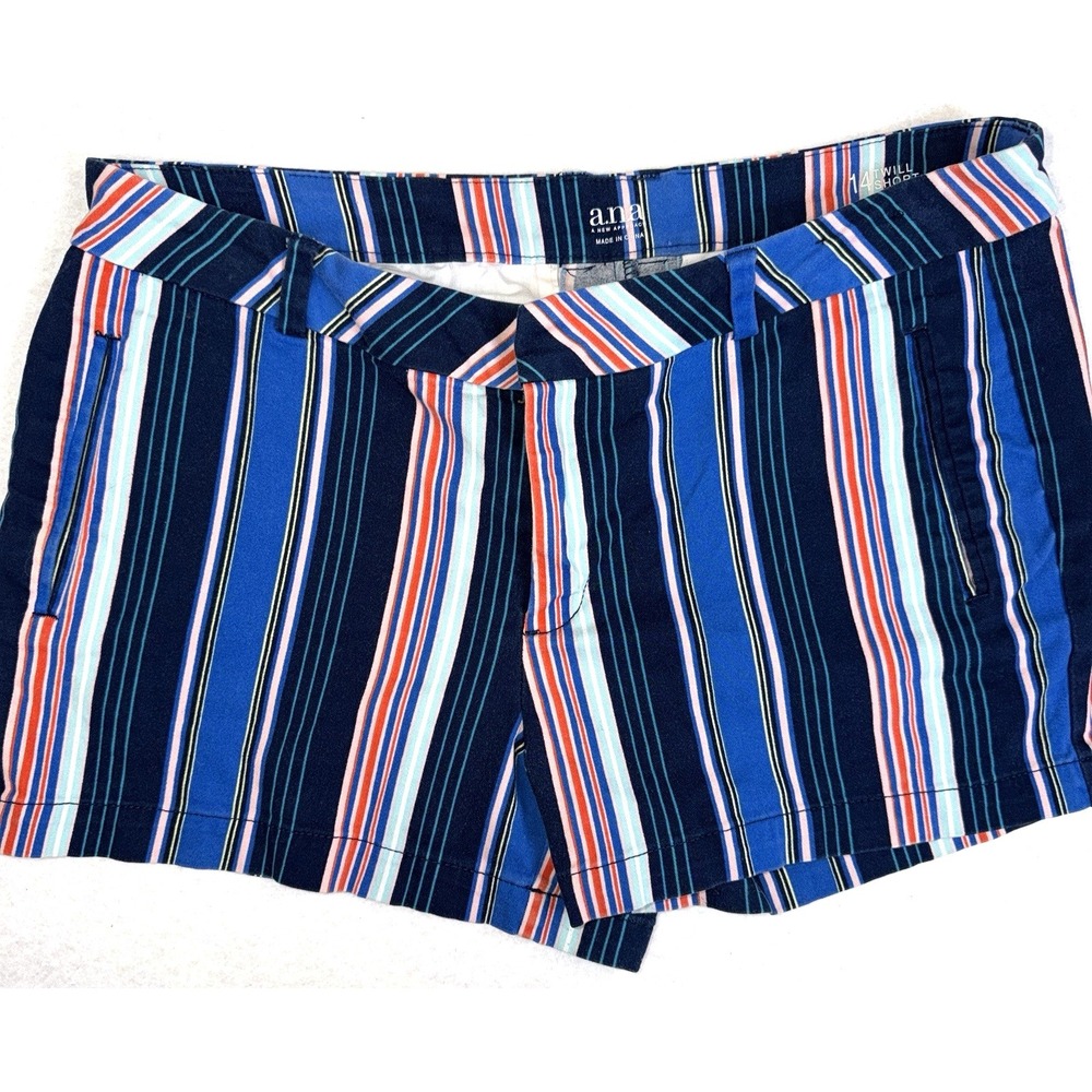 a.n.a. New Approach Striped Twill Shorts ~‎ Women's Size 14